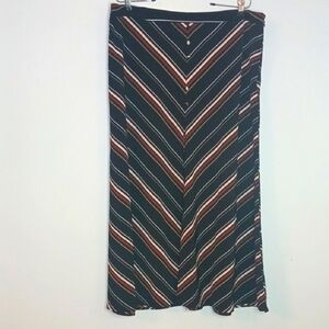 Apt. 9 Black and Cream A-line Maxi Skirt Casual